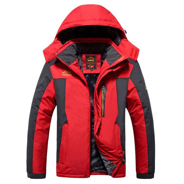Outdoor Winter Fleece Militär Jacken Männer Wasserdichte Outwear Parka Herren Windjacke Warm Regenmantel Mantel 9XL rot