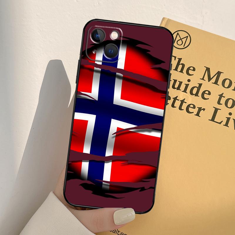 Norwegen Flagge Handyhülle Für iPhone 17 16 15 14 11 12 13 Pro Max mini XR 16e 15 16 Plus 17 Air Vollabdeckung iPhone 17 Air