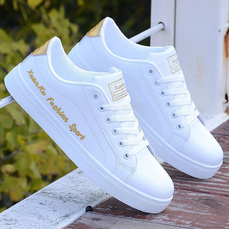 Männer Casual Sportschuhe Pu Leder Schuhe Sneakers Herrenmode Trend Weiße Schuhe 43 gold