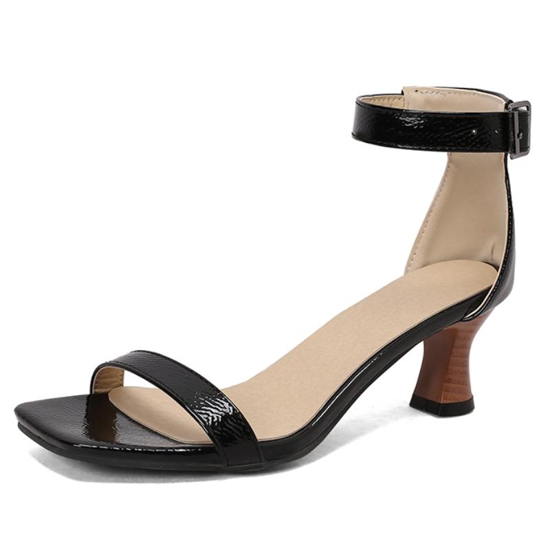 Elegante Sommerschuhe für Damen Sandalen 2024 Grün Weiß Grün Schwarz Flip-Flops Niedrige Absätze Party Tanzschuhe Damen Übergröße 45 37 schwarz