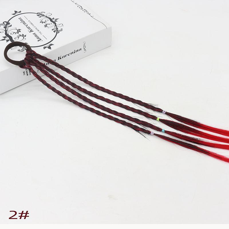 Farbenfroher geflochtener Haarschmuck mit Farbverlauf für kleine Mädchen – handgewebte DIY-Haarringe und Perücken set of 4