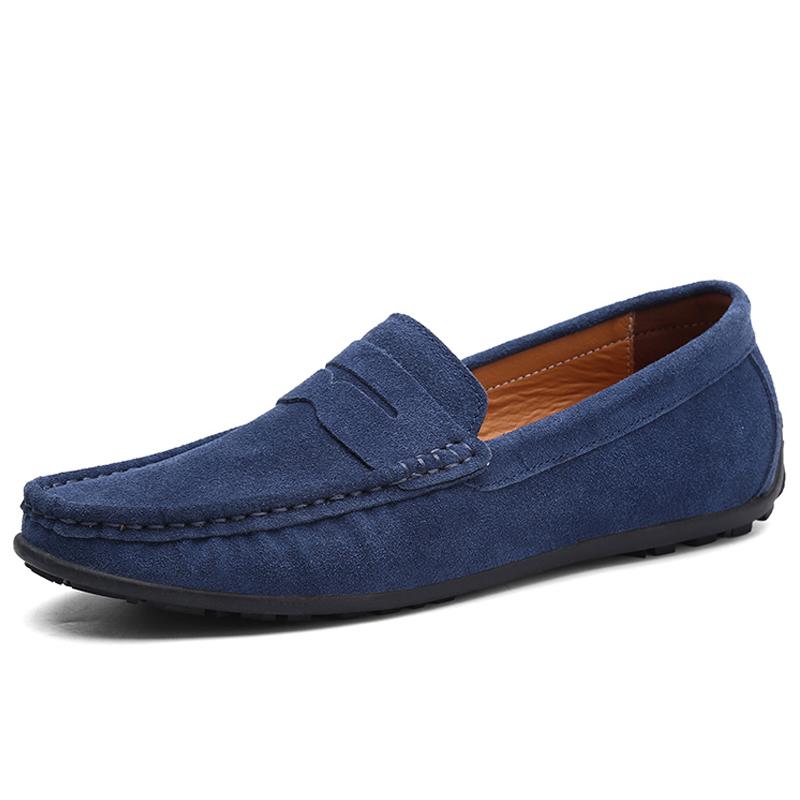 Plus Größe Wildleder Schuhe Männer Müßiggänger Bequeme Casual Schuhe Männer Fahren Schuhe Mokassins Männer Wohnungen Schuhe 39 dunkelblaue
