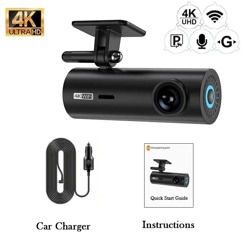 Neue 4K Dashcam für Autos, Vorder- und Rückansichtskamera für Fahrzeuge, GPS, WIFI, Auto-DVR, Videorecorder, 24-Stunden-Parkmonitor, Autozubehör 4K Dash Cam+WiFi+128G
