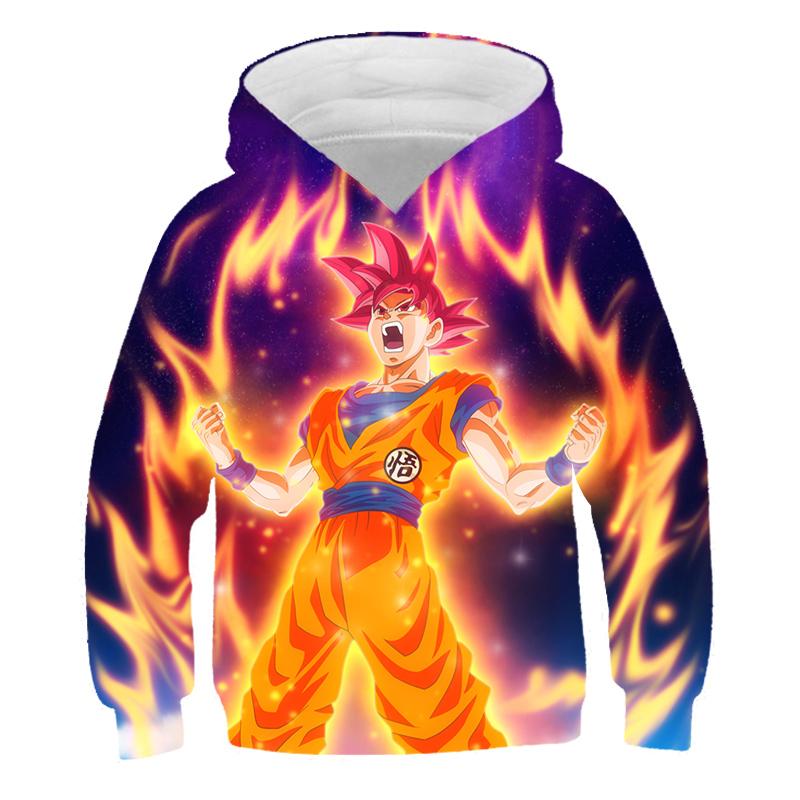 2025 Dragon Ball Z Kapuzenpullover Kinder Goku Sweatshirts Baby Jungen Kleidung für Herbst Neue Kinderbekleidung Kinder Kapuzenpullover Vegeta 3D Sweatshirt 13-14 Years