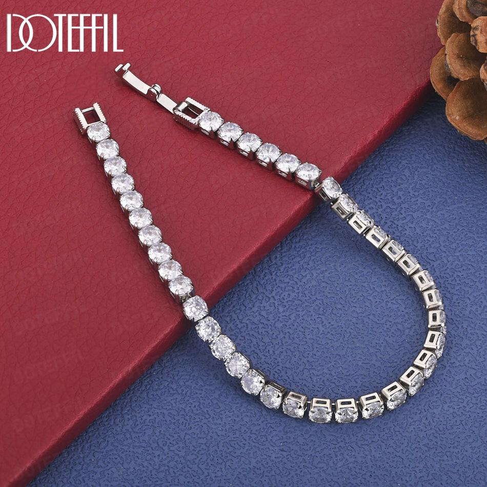 925 Sterlingsilber AAA Zirkon 16-23cm Armband Hochzeitsgeschenk Modeschmuck 18cm