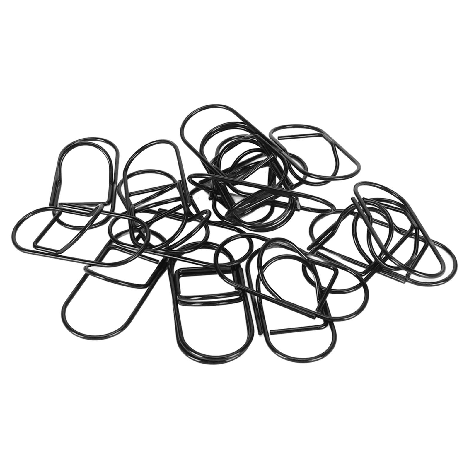 20 Stück Ausgefallene Büroklammern Groß Schwarz Kunststoffbeschichteter Draht Mehrzweck Süße Büroklammern für Zuhause