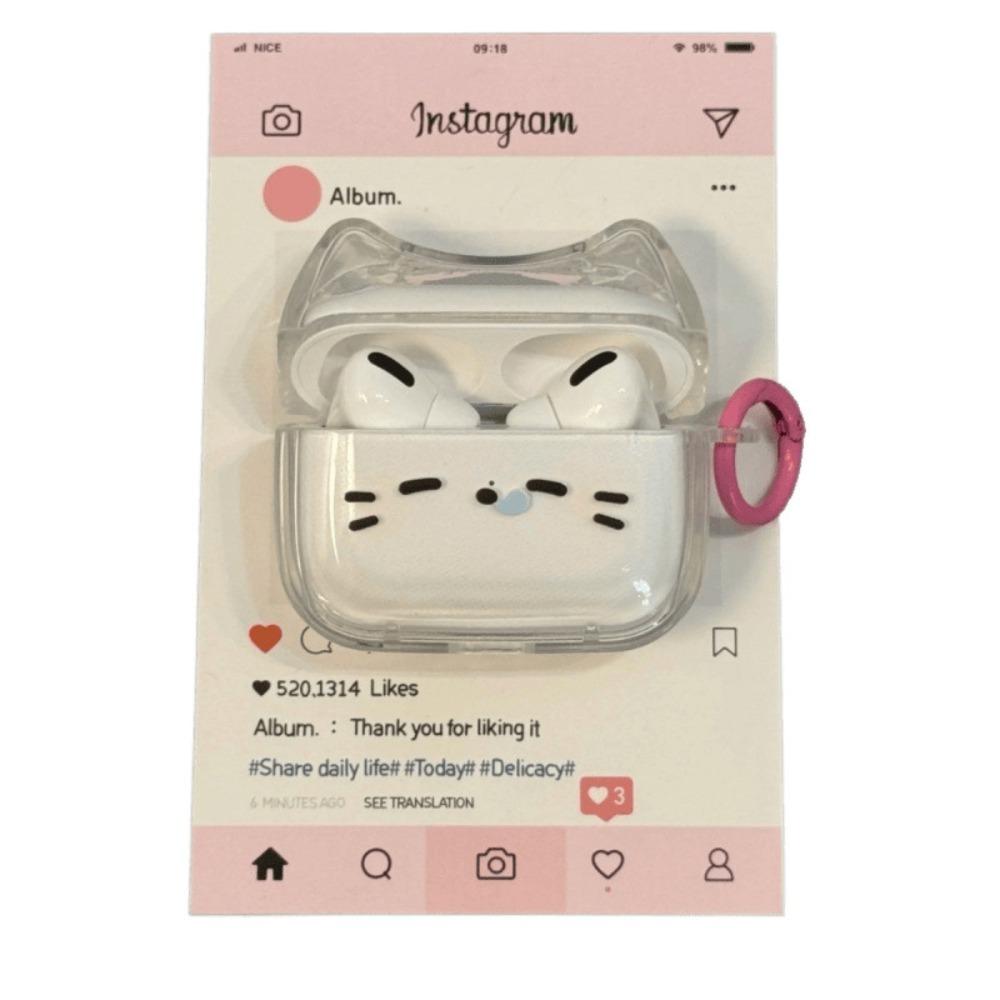 Anti-Fall Sleepy Cat Kopfhörerhülle Kopfhörer-Schutzhülle für Airpods 4 3 2 1/ Pro/Pro2 For AirPods Pro