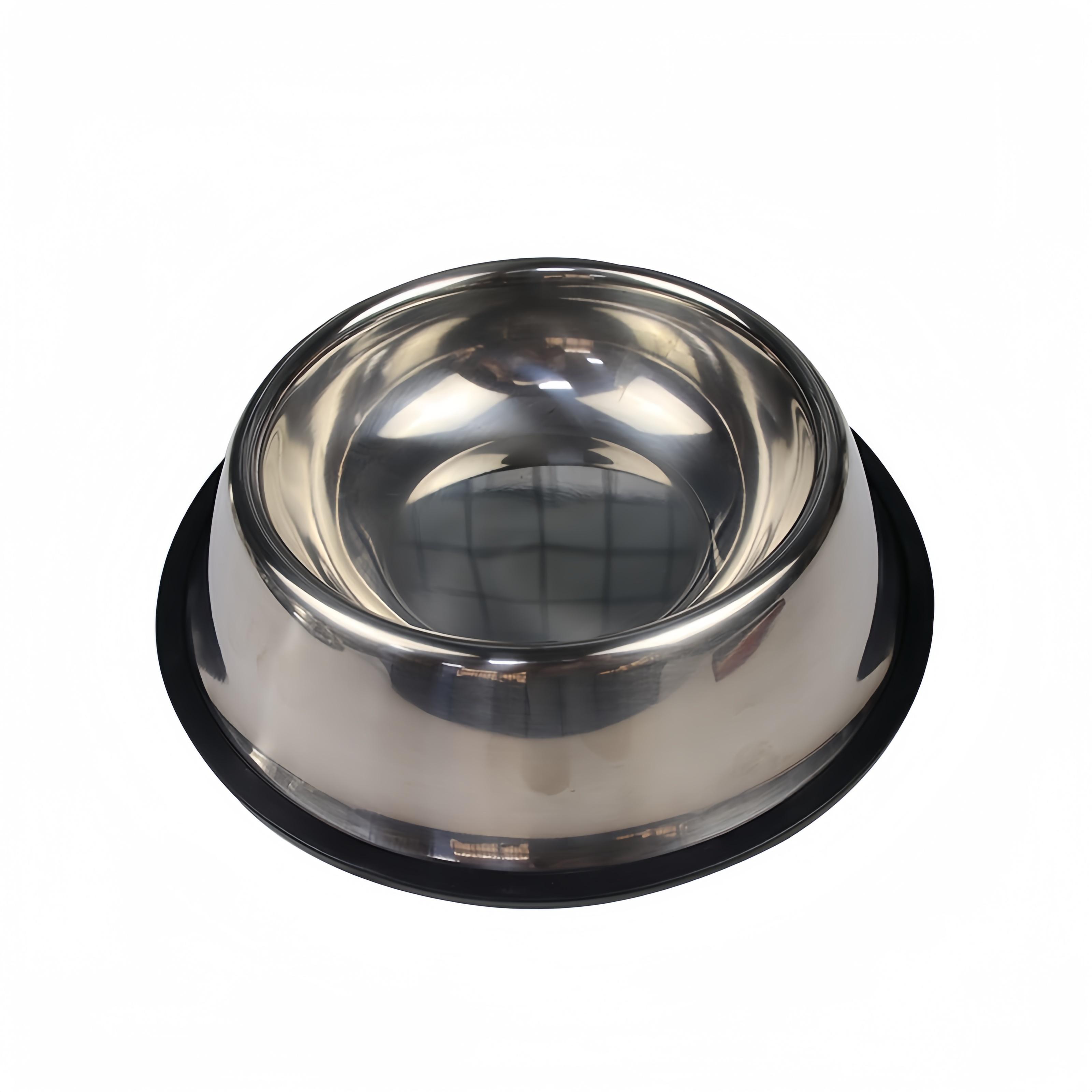 Haustier Hund Katze Edelstahl Napf Haustier Futter Napf Katze und Hund Trink Napf Metall Futter Napf Langlebig Leicht zu Reinigen Haustier Zubehör Y1496YY- black