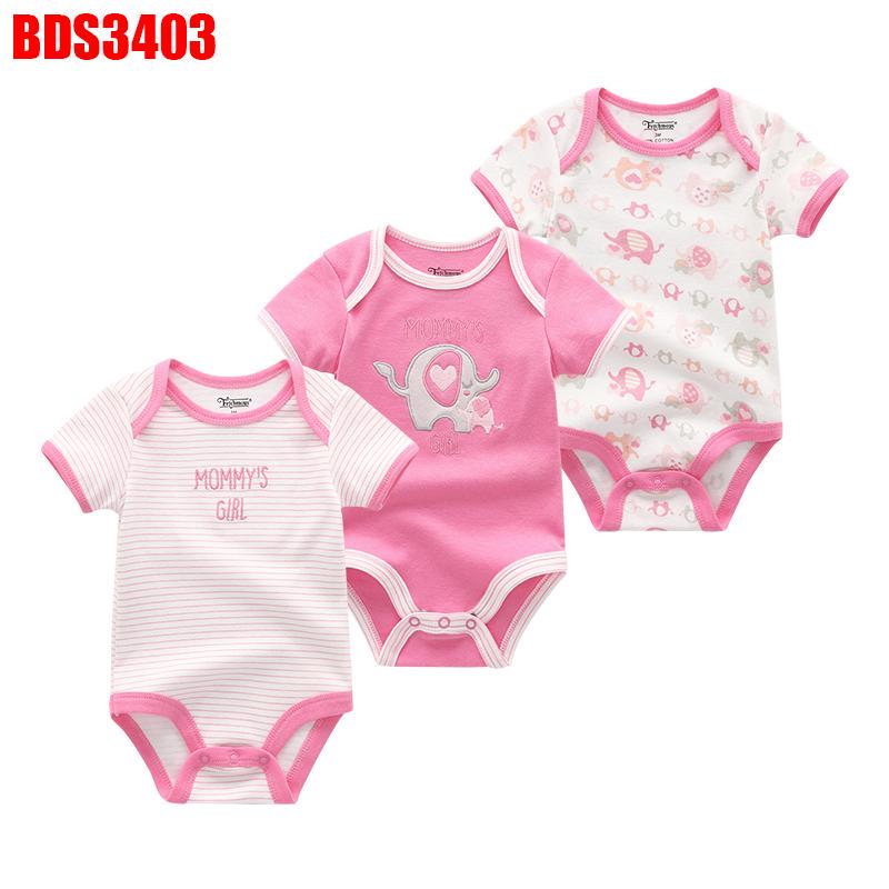 Kiddiezoom Neugeborenes Baby Junge Mädchen Kleidung Baumwolle O-Ausschnitt Kurzarm Baby Strampler Kleidung 6M pink