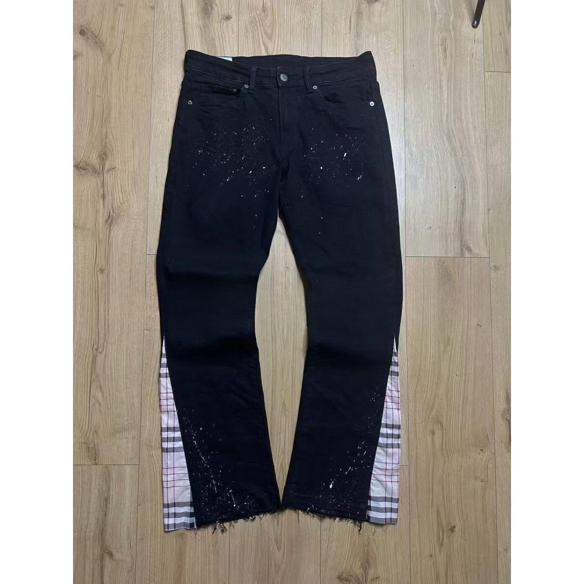 GLYDE Neue Mode Jeans Herren Streetwear Schwarz Streetwear Hohe Elastizität Skinny Knopfhose L schwarz