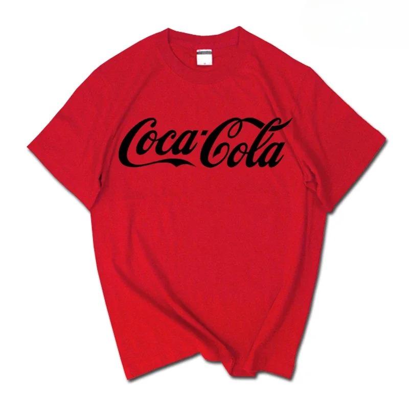 2026 Sommer Neue Trendmarke INS Pepsi Cola Gemeinsames T-Shirt Sprite Coca-Cola Herren und Damen Locker Baumwolle Paare Kurze Ärmel M schwarz