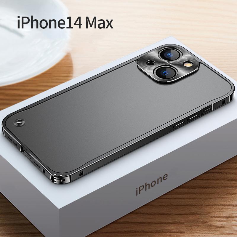 6 Farben Aluminiumlegierung Acryl Harte Stoßfeste Klare Hülle Abdeckung Für iPhone 16 Pro 15 14 Pro Max 13 Pro MAX 13 Mini 12 Pro MAX For iPhone 15 Pro schwarz