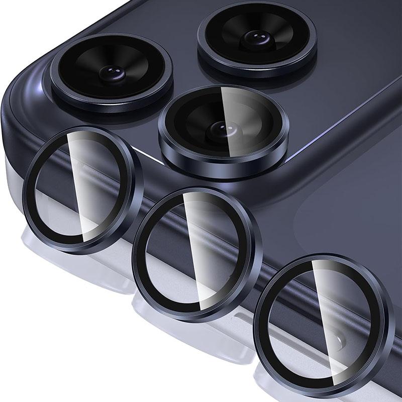 Metall Glas Kameraschutz für IPhone 17Pro Max Air 16 15 14 17 Pro 17 ProMax 16 Plus Linse gehärtetes Glas Ringabdeckung für IPhone17 Pro Max Linsenhülle for iPhone 17Pro max blau