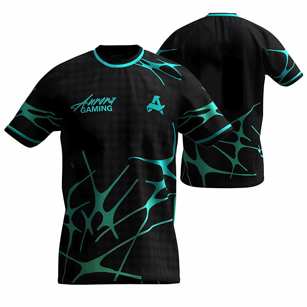 Aurora Gaming E-Sports Club Neue Sommeruniformen CS2 ESL Pro League Trainingsjerseys Spieler-personalisierte T-Shirts Jungen Geschenke Oberteile XXS black