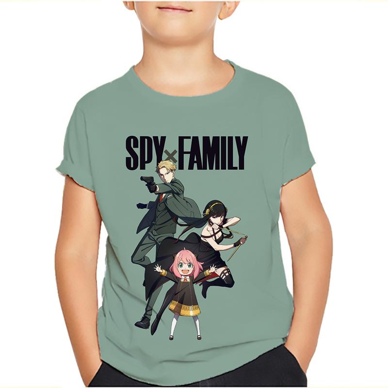 Spy x Familie T-Shirt Cartoon T-Shirts für Jungen Mädchen Lustiges T-Shirt Kinderkleidung Grafik T-Shirts Kinderkleidung 140