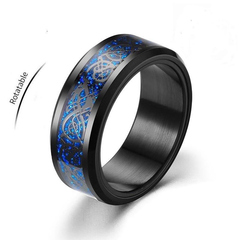 Viking Dragon Edelstahl Anti Stress Ringe Männer Fidget Spinner Kostenloser Versand Anti Angst Entspannende Rotierenden Ring Anillo 9
