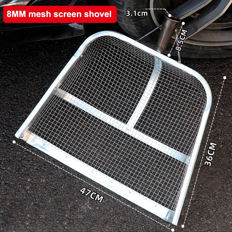 1 Stück Metall-Erd-Sieb mit leichtem Griff fängt effektiv Sand, Steine, Kompost und Holzspäne auf Bauernhofwerkzeuge Gartengeräte 8MM Grid gray
