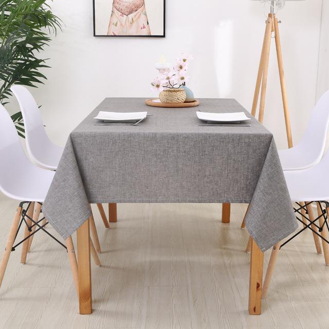 Startseite Dekorative Tischdecke Rechteckige Tischdecken Esstischabdeckung Einfarbige Tischdecke aus Baumwollleinen Esstischabdeckung 90x130cm licht grau