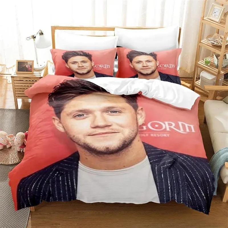 3D-Druck Niall Horan Bettwäsche-Set, Bettbezug, Bettgarnitur, Steppdecke, Kissenbezug, King-Size-Bett, Queen-Size-Bett, Twin-Size-Bett, Jungen, Mädchen, Erwachsene 70x133cm 2pcs