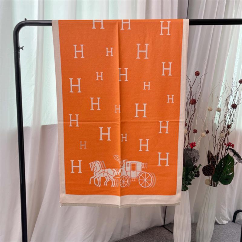 Herbst und winter H wagen medium und lange imitation kaschmir schal Koreanische version retro schal verdickt warme frauen schal 180 orange
