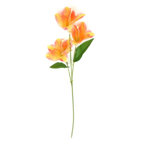 Simulierte Blume Falsche Lilien Seidenmaterial Realistisches Aussehen Kunstblume Heim Büro Hochzeitsfeier Weihnachtsdekoration orange