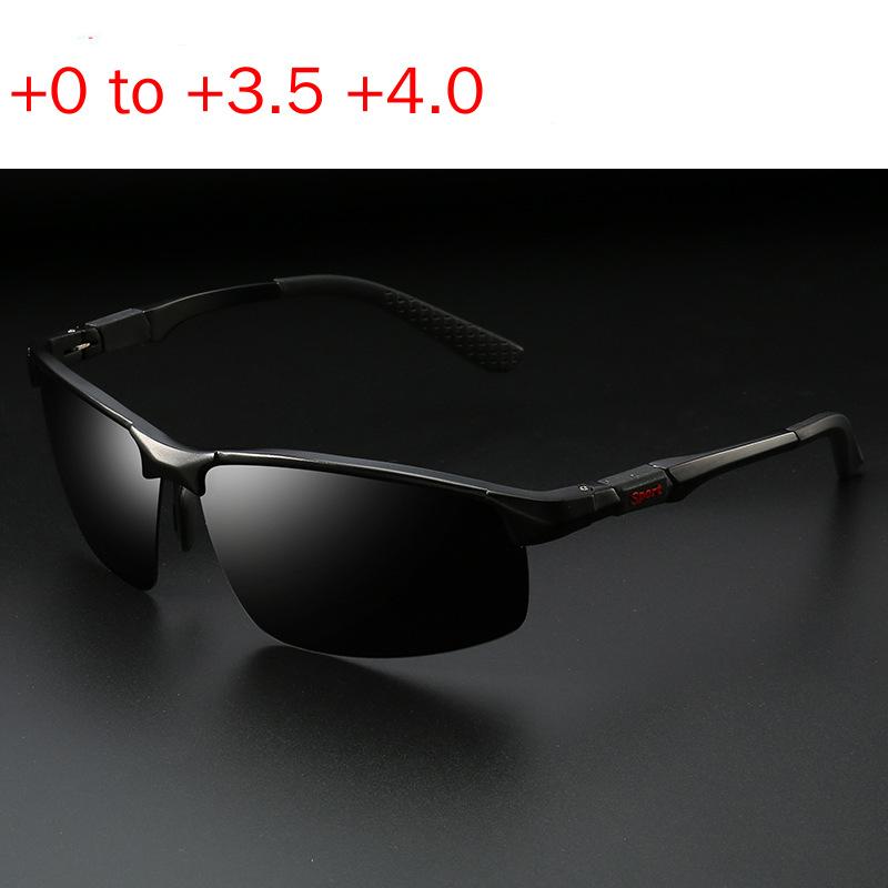 Neue Lese-Sonnenbrille aus Aluminium-Magnesium für Damen und Herren, Lesebrille für Presbyopie, Sport-Lesebrille, Dioptrien 1.0 bis 3.0 NX 0 schwarz