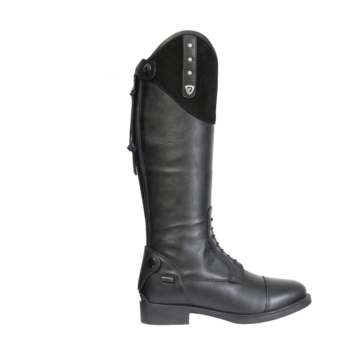 Hy Childrens/Kids Soriso Leather Long Reitstiefel 12 UK silber/schwarz