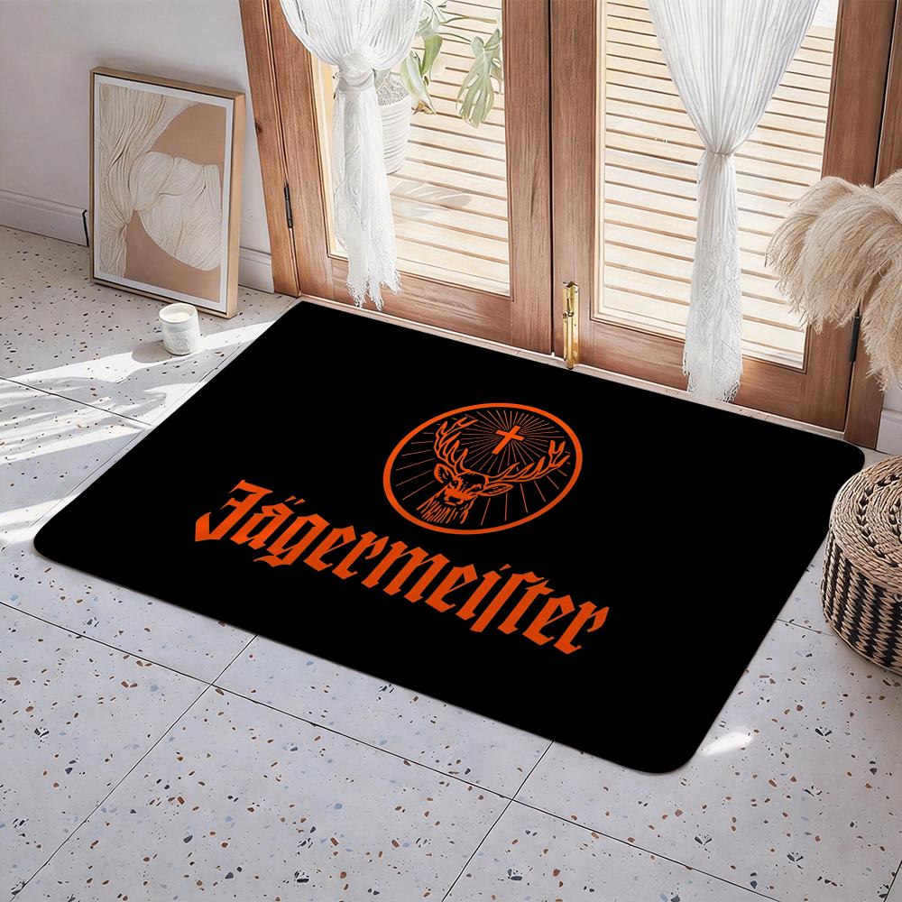 Trink Jägermeister Fußmatte Eco Flanell Fußmatte Rutschfest Geruchlos Innenbodenmatte Weicher Kurzer Plüsch Heimmatte 50x80cm