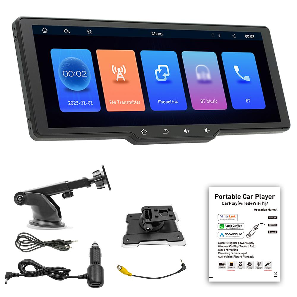 Tragbare drahtlose CarPlay mehrsprachige Auto-Video-Recorder Auto-Kamera Auto-Camcorder 10,26 Zoll Auto schwarz