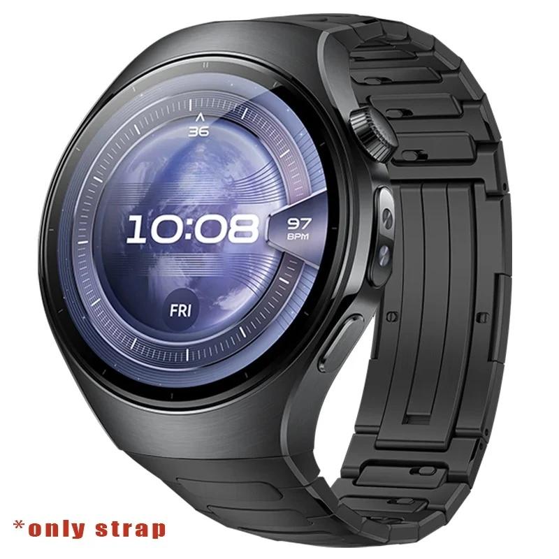Titanarmband für Huawei Watch 5 46MM Ohne Lücken Luxus-Metallband für Huawei Watch 5 42mm Business Schnellverschlussband Huawei Watch 5 42mm schwarz