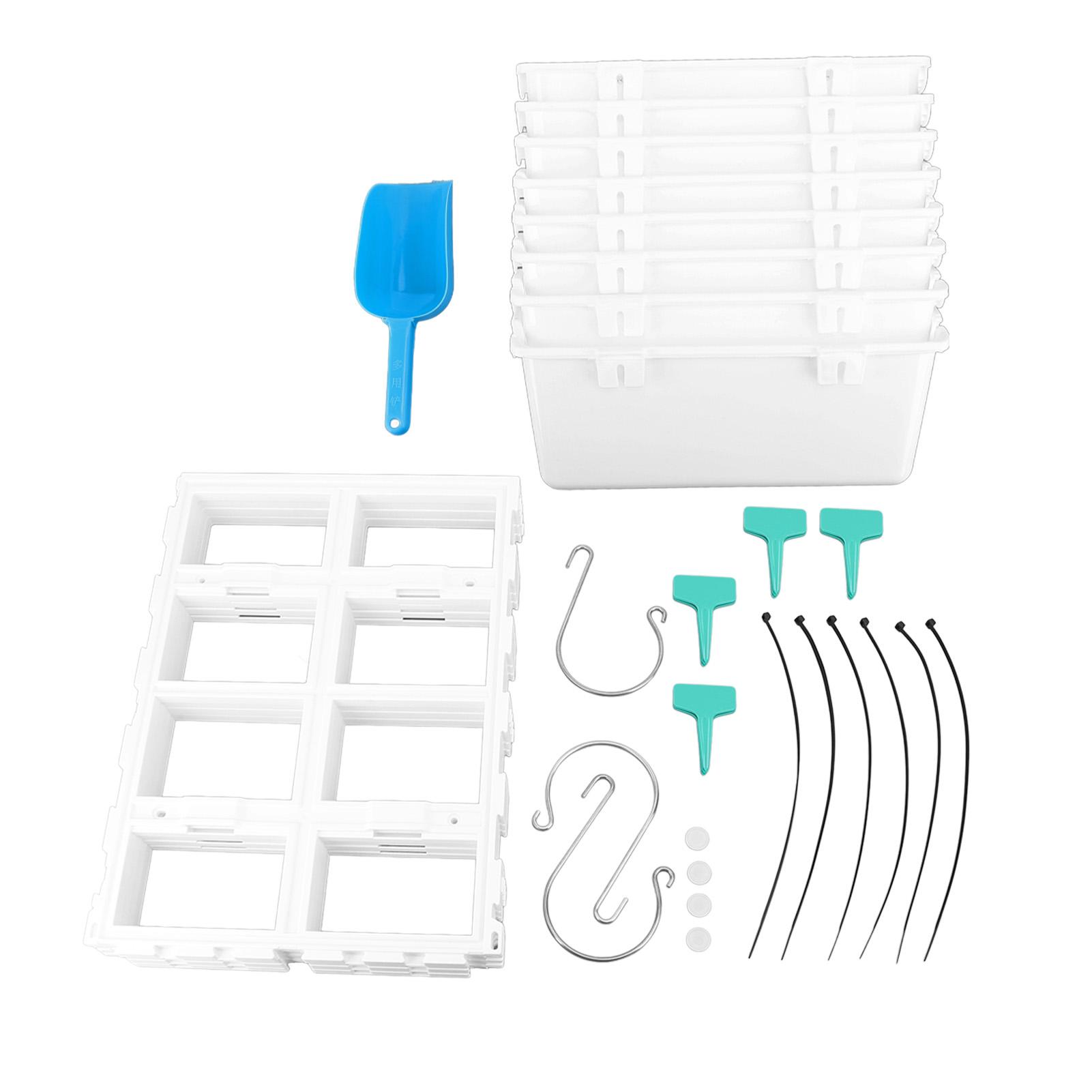 Vertikaler Wandpflanzkasten PP ABS Wandmontiert Hängende Hochbeete für Balkon Terrasse Zaun Veranda weiß