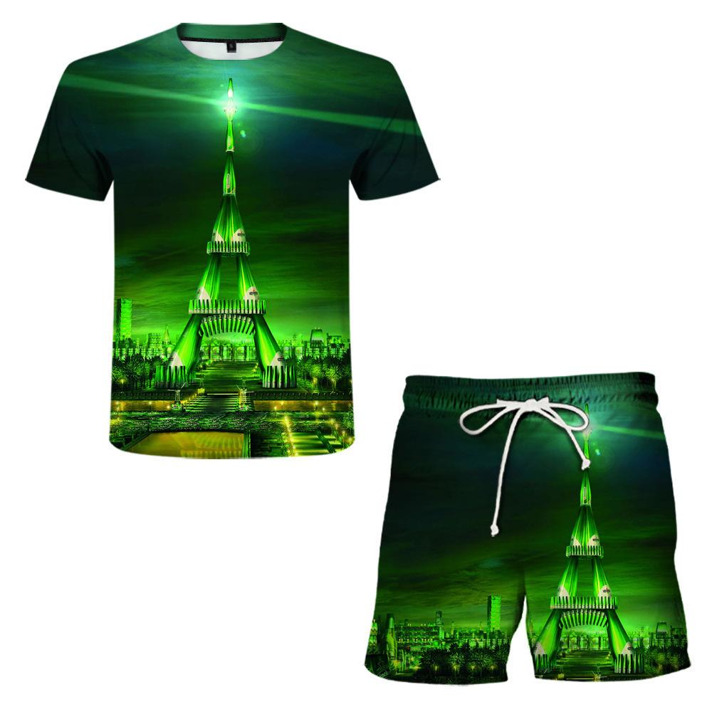 Herren Kurzarm T-Shirt Shorts Zweiteilige Anzüge Herren Mode Bier 3D gedruckt Sets XXXXL