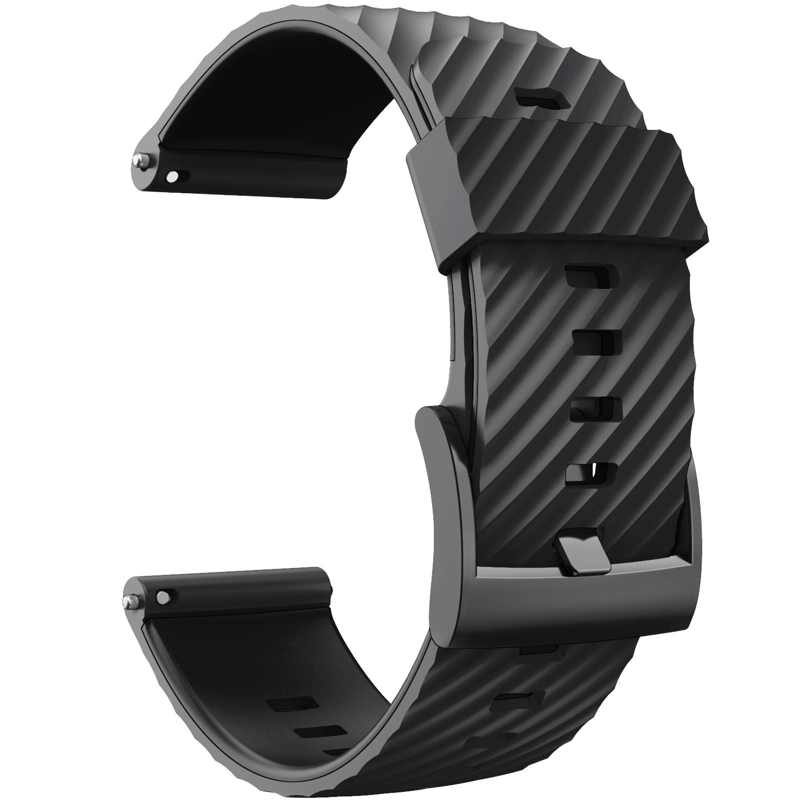 Für Suunto 7/Suunto 9 Armband für Suunto 9 Baro/9 Spartan/9 GPS Weiches Silikon Sport Uhrenarmband Ersatzband 24mm schwarz