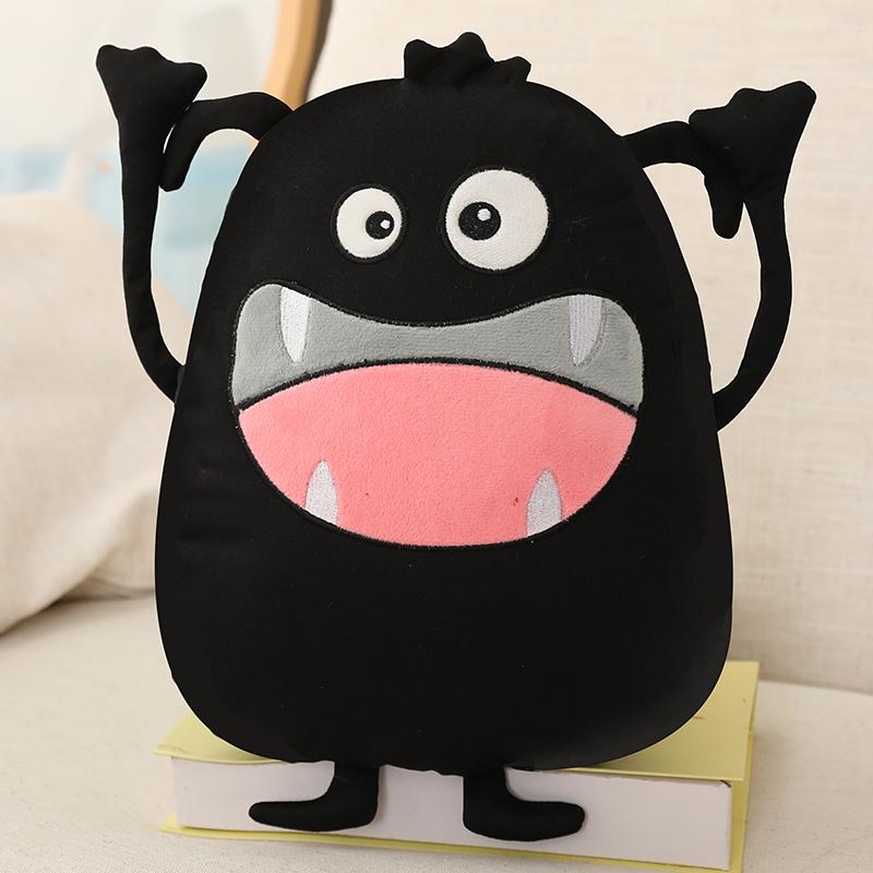 35cm Niedliches Monster Plüschtier Lustiges Monster Flauschige Schwarze Weiche Puppe Kissen Kissen Kinder Spielzeug Geschenk Für Jungen 35cm