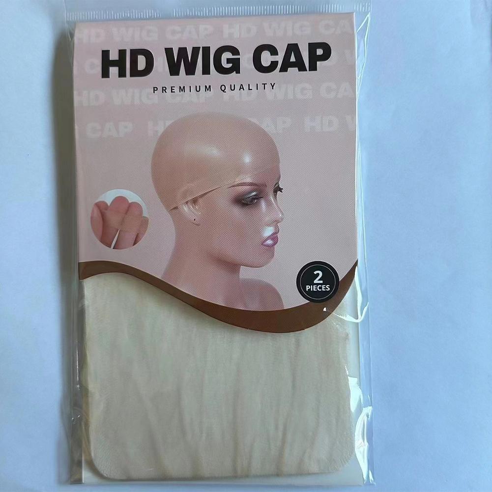 Großhandel HD Perückenkappe für Frauen Unsichtbare Ultradünne Dehnbare Strumpfkappen für Lace Front Perücken Transparente Perückenkappe Dünne Nylonkappe beige