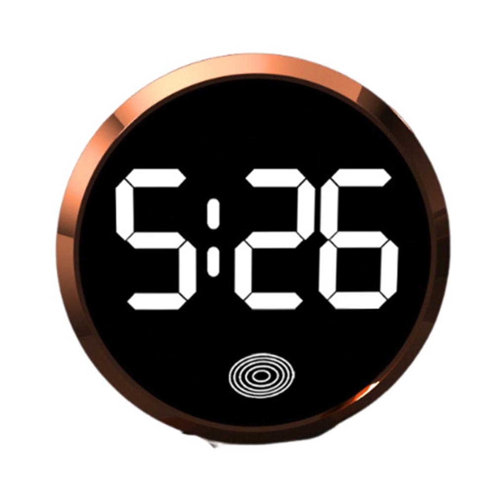 LED-Zeitanzeige Digitaluhr Mini LED Elektronische Uhr Kreative Auto Armaturenbrett Uhr Home/Büro Rose Gold - White Light