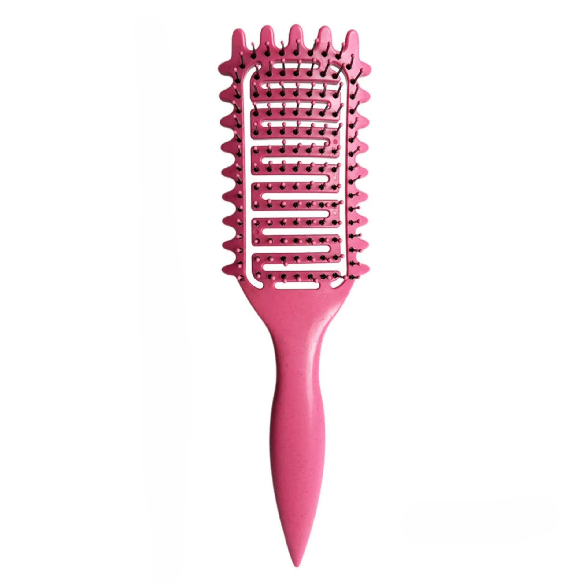 1 Stück Lockenkamm Ausgehöhlt Locken definieren Stylingbürste Damenkämme Praktische Mehrzweck-Heimstyling-Werkzeuge rose rot