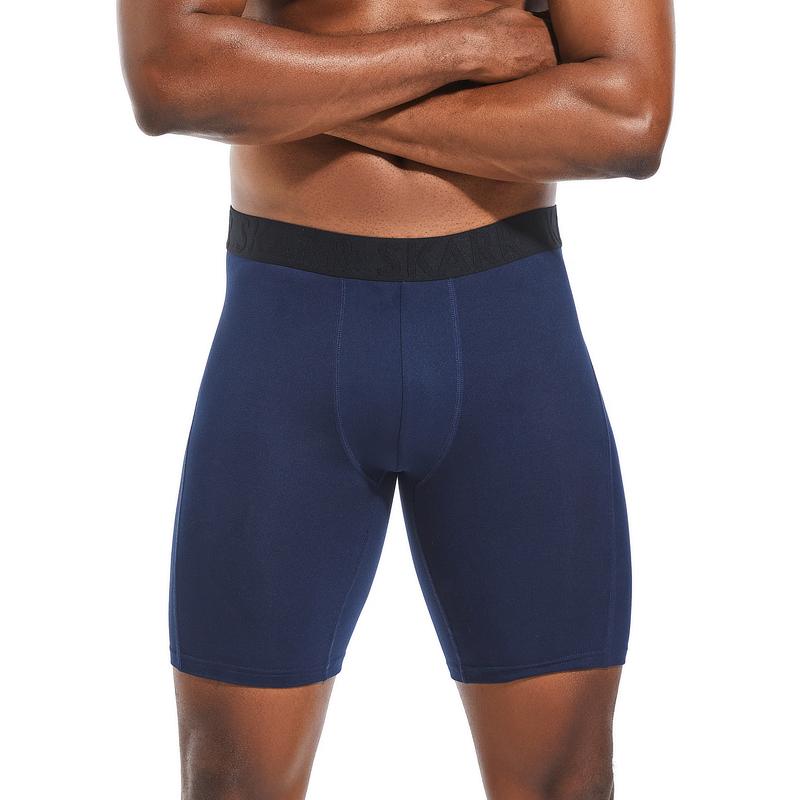 BONITOS 1 Stücke Lange Herren Unterhosen Belüften Boxer Unterwäsche Für Mann Höschen Einfarbig S dunkelblaue