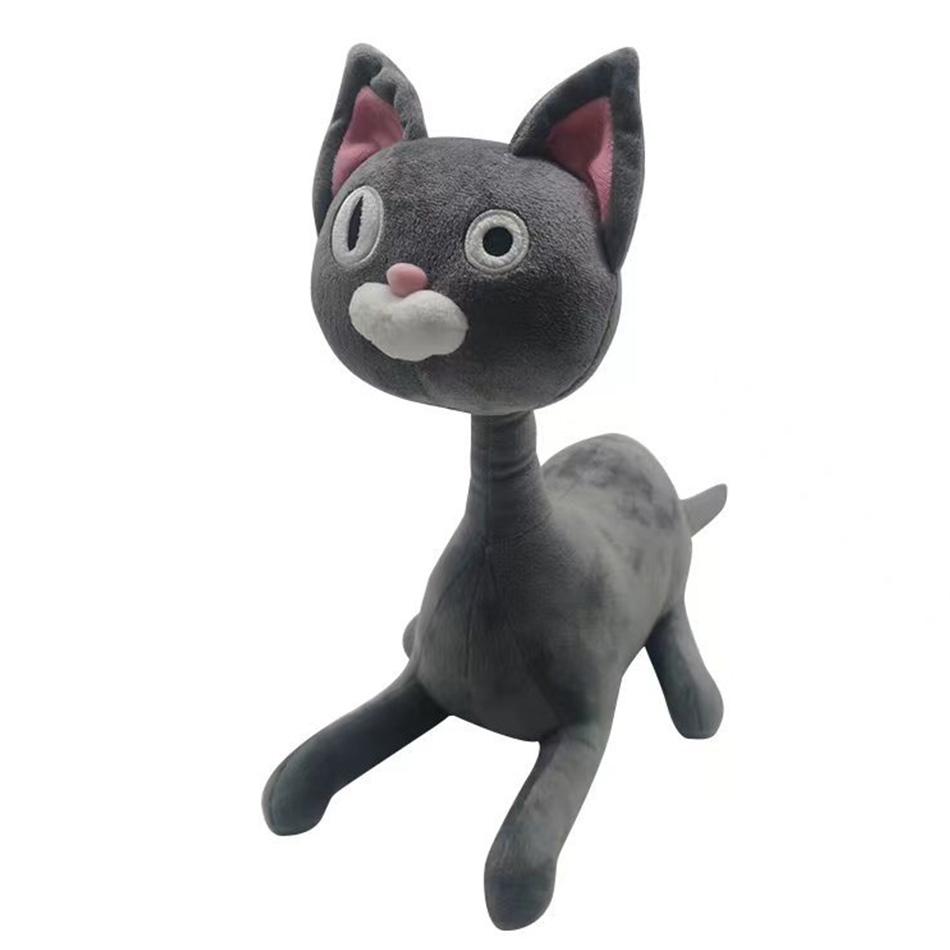 Neues Plüschspielzeug mit Nudeln und Brötchen, Katze und Hund, Plüschpuppen, weich gefüllt, Anime-Katzenspielzeug, Heimdekoration, Puppen als Geburtstagsgeschenk für Kinder schwarz