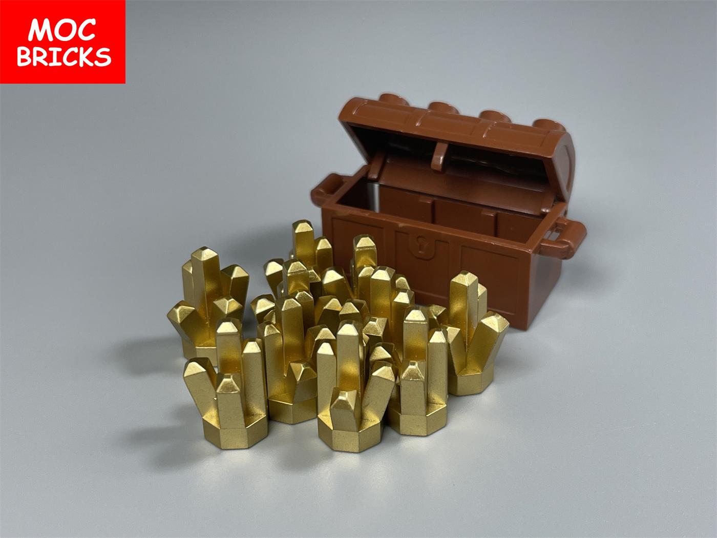 MOC Bausteine Schatztruhe Geld Goldmünze Edelstein Schmuckstein Bausteine Lernspielzeug Zusammengebaute Teile Spielzeug Ideal Für Kinder Geschenk
