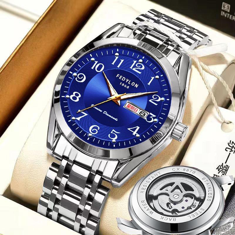 Neue vollautomatische nichtmechanische Uhr für das Jahr und die nationale digitale Herren-Quarzuhr mit Doppelkalender und leuchtender Uhr One