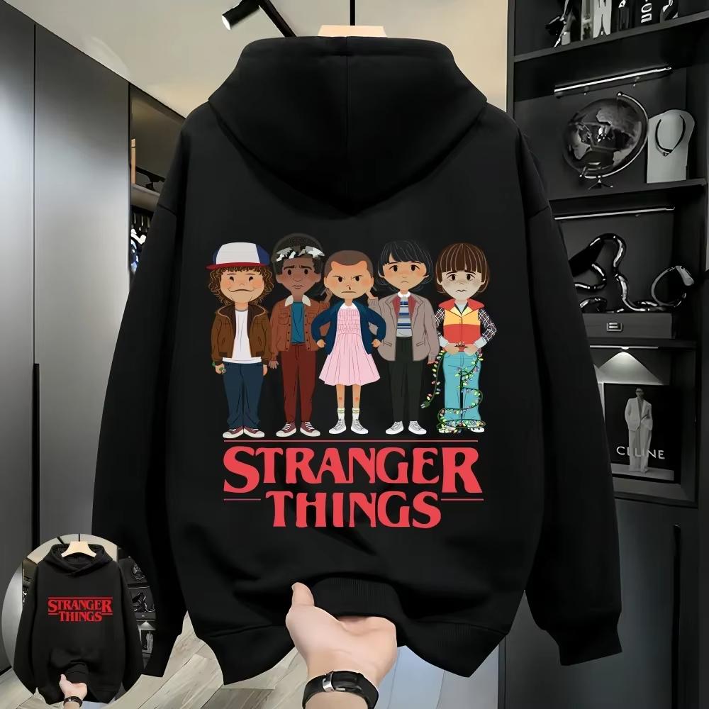 Stranger Things 2026 Hellfire Club Monster Mode Hoodie Trendiges bedrucktes Sweatshirt Kinderkleidung 130 black