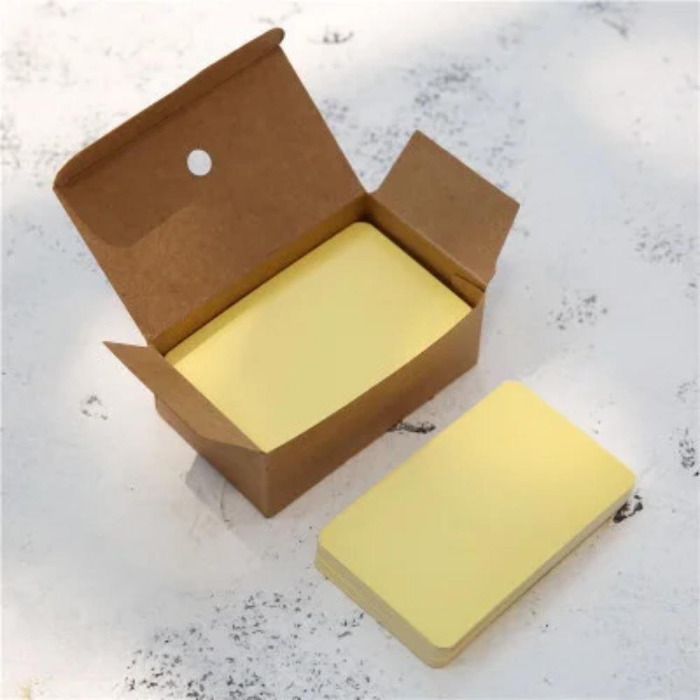 100 Teile/schachtel Retro doppelseitige Blank Kraft Papier Karte Wort Karte Nachricht Karte DIY Postkarte Gruß Einladung Karte gelb
