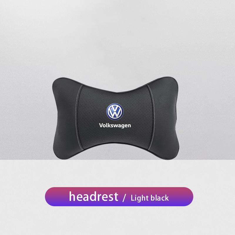 Für VOLKSWAGEN VW 1 Stück Autositz Kopfstütze Auto Logo Nackenkissen Für Volkswagen Polo Golf Tiguan Passat Touareg Magotan ID.3 Toura schwarz