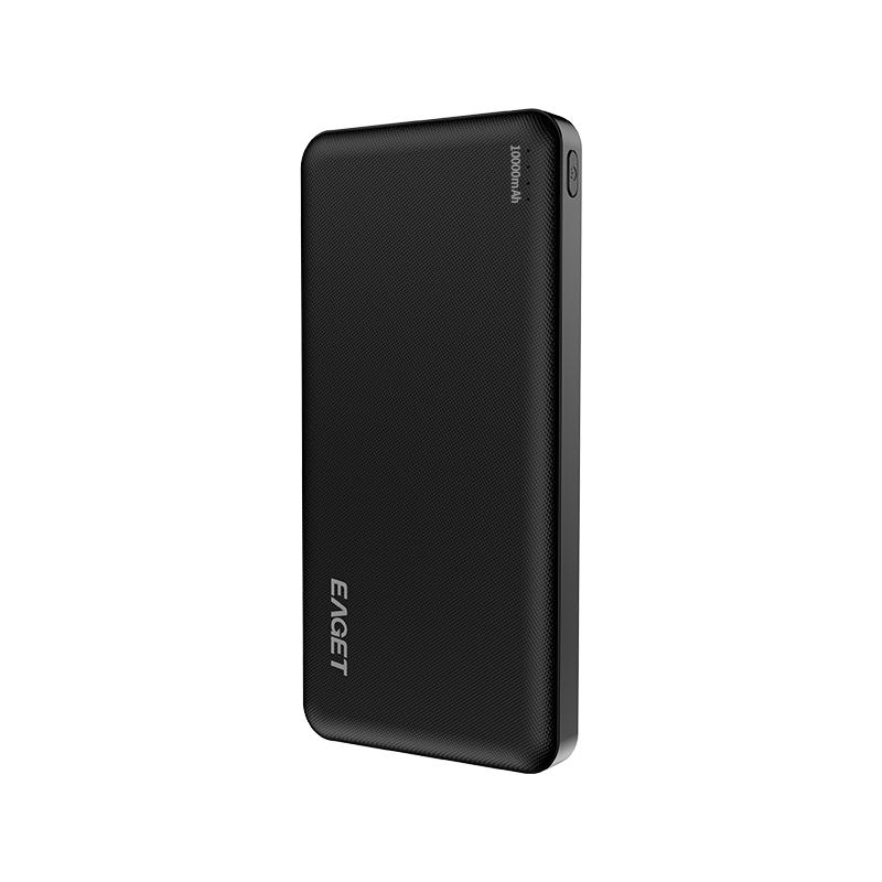 EAGET 10000 mAh Power Bank Tragbares Schnellladegerät Mobile Power mit PowerIQ-Ladetechnologie und USB-C für iPhone 15 und Android schwarz