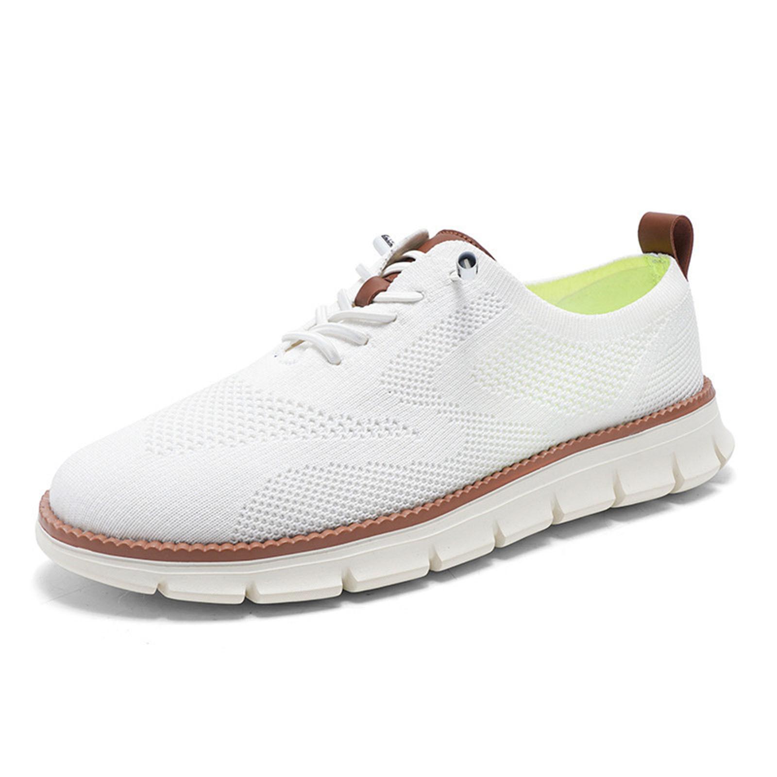 Herren Wearbreeze Schuhe Walking Ultra Bequeme Breeze Schuhe für Herren Rutschfest Mesh Atmungsloch Kleider-Sneaker Business-Schuhe 42 weiß