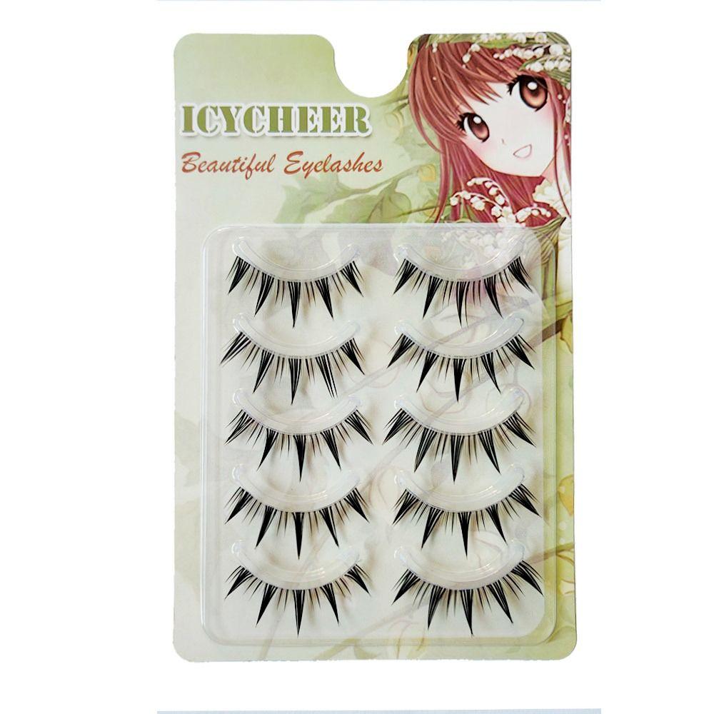 Japanische nasse Wimpern, dicke Anime-Gefälschte Wimpern, handgefertigte falsche Wimpern für Comic-Cosplay Style 02