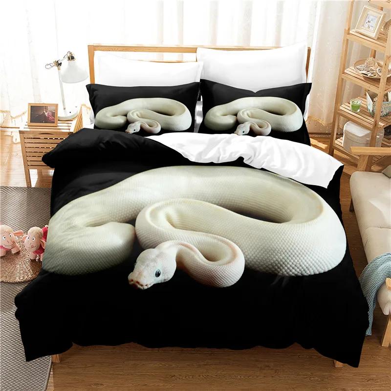 Schlangen-Bettwäsche-Set, Bettbezug-Set, 3D-Bettwäsche, Digitaldruck-Bettwäsche, Queen-Size-Bettwäsche-Set, modisches Design EU King(240x220cm)
