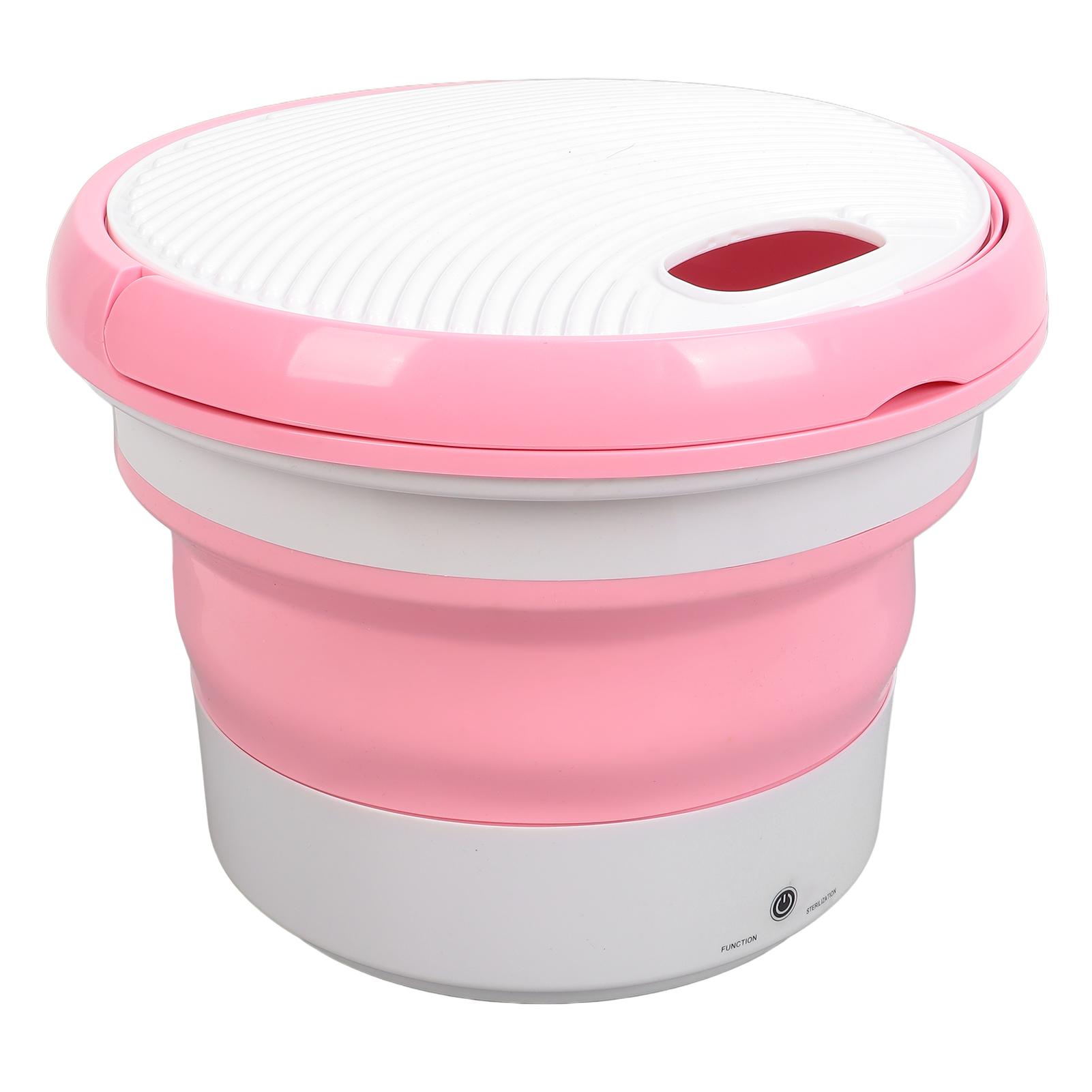 Tragbare Waschmaschine Ozonreinigung Mini Faltwaschmaschine für Babykleidung Rosa UK PLUG