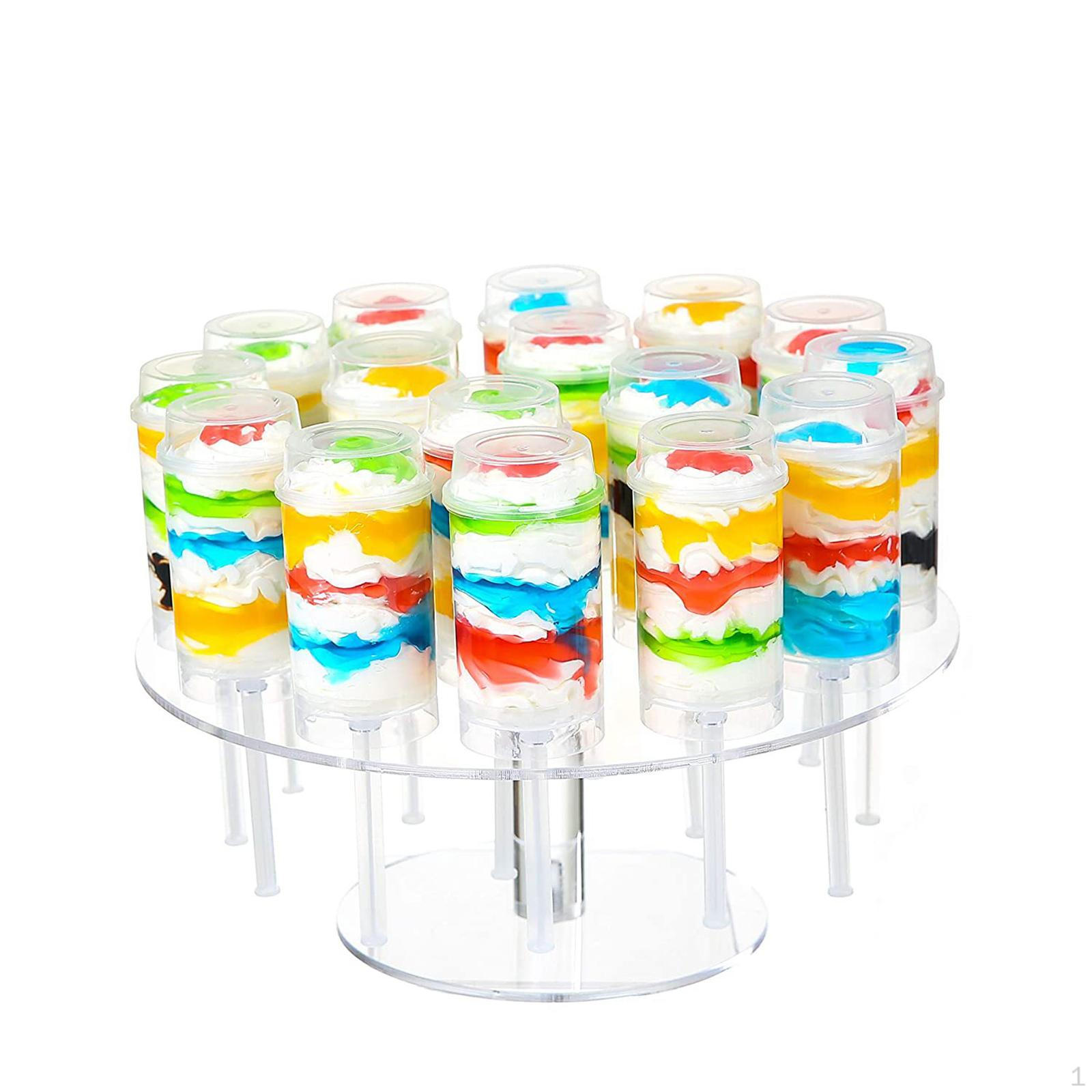 Kuchenständer Präsentationsständer 16 Löcher Acryl Hochzeit Klar Eiswaffelhalter Süßigkeiten für white